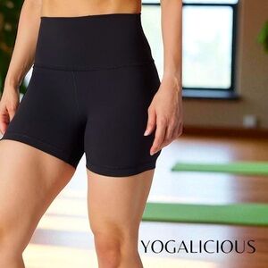 Yogalicious Lux, High-Waisted Athletic Shorts, Size L, Black 🧘‍♀️